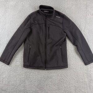 Hi-Tec Thermo Mens Full Zip Jacket Charcoal Heather Gray Mock Neck Size M
